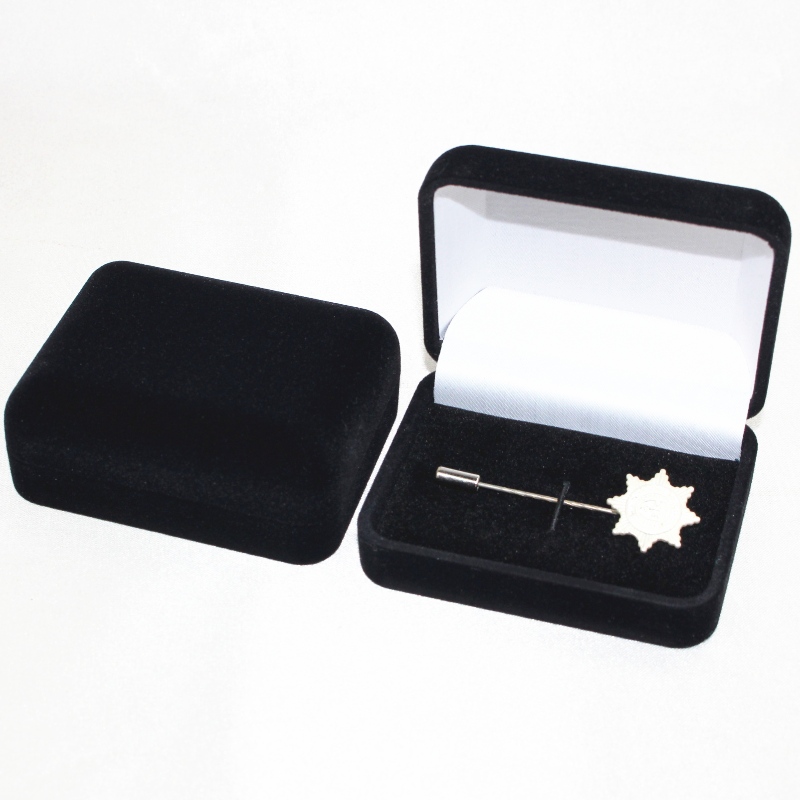 Punkt D-45S Rundform Velvet Box für zwei Manschettenknöpfe, einen 60mm Krawattenschraube in Länge, oder mehrere Abzeichen, Münzen, Medaillen, etc., mm.75*95*32mm, Gewichte ca. 65g
